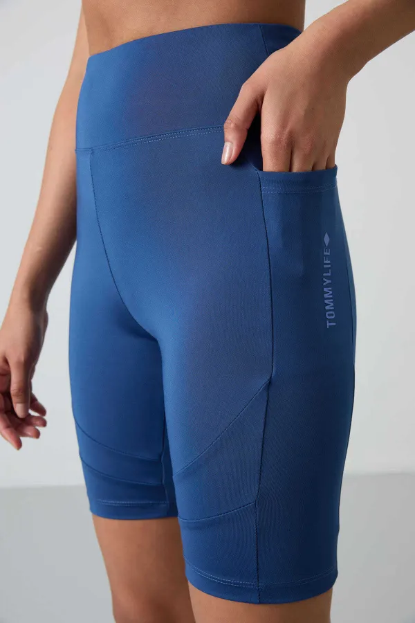 Tommylife Toptan Yüksek Bel Biker Kadın Tayt 91012 Parlament