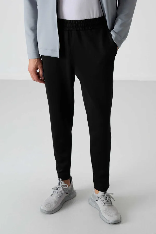 Tommylife Toptan Bran Standart Kalıp Scuba Basic Erkek Eşofman Takım 85199 Gri - Siyah