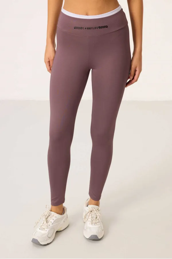 Tommylife Wholesale High Waist Slim Fit Women's Bustier and Leggings Set 95333 Rose Pink