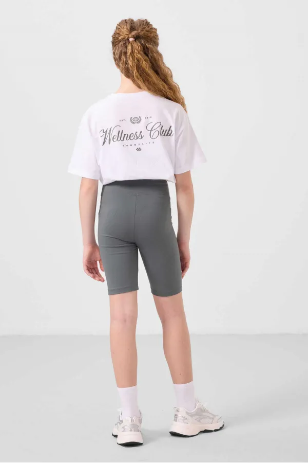 KIZ GARSON TAYT TAKIM T-SHIRT/KISA TAYT Beyaz/Haki