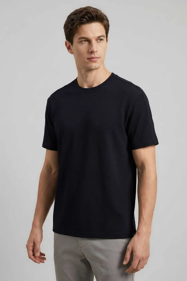 T-shirt homme Tommylife bleu marine, coupe confortable, souple et respirant - 88495