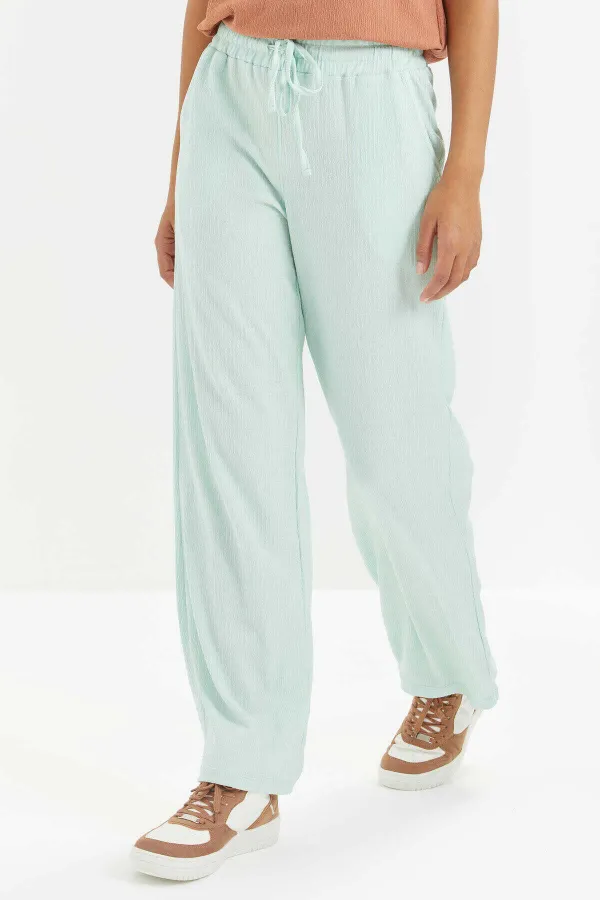 Pantalon de survêtement Tommylife Wholesale Aqua Green Classic Leg à taille élastiquée avec cordon de serrage - 94619