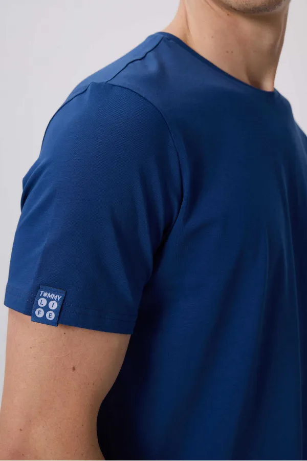 Tommylife Toptan O Yaka Standart Kalıp Basic Erkek T-Shirt 87911 Parlament