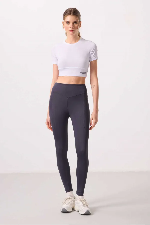 Tommylife Wholesale Polyester Standard Fit Stretch Performance Women's Leggings - 94666 Anthracite