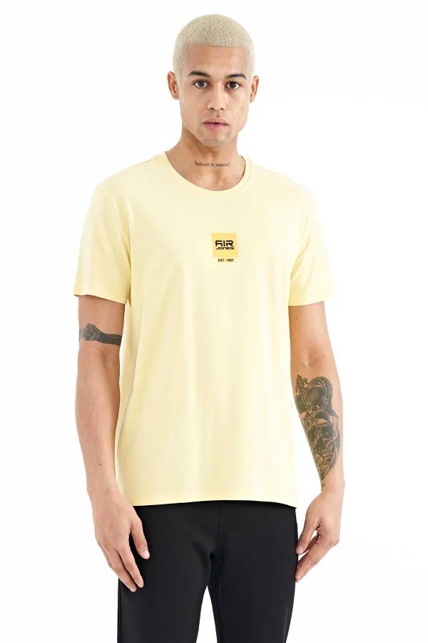 Tommylife Wholesale Bert Crew Neck Standard Fit Printed Men's T-Shirt 88210 Yellow
