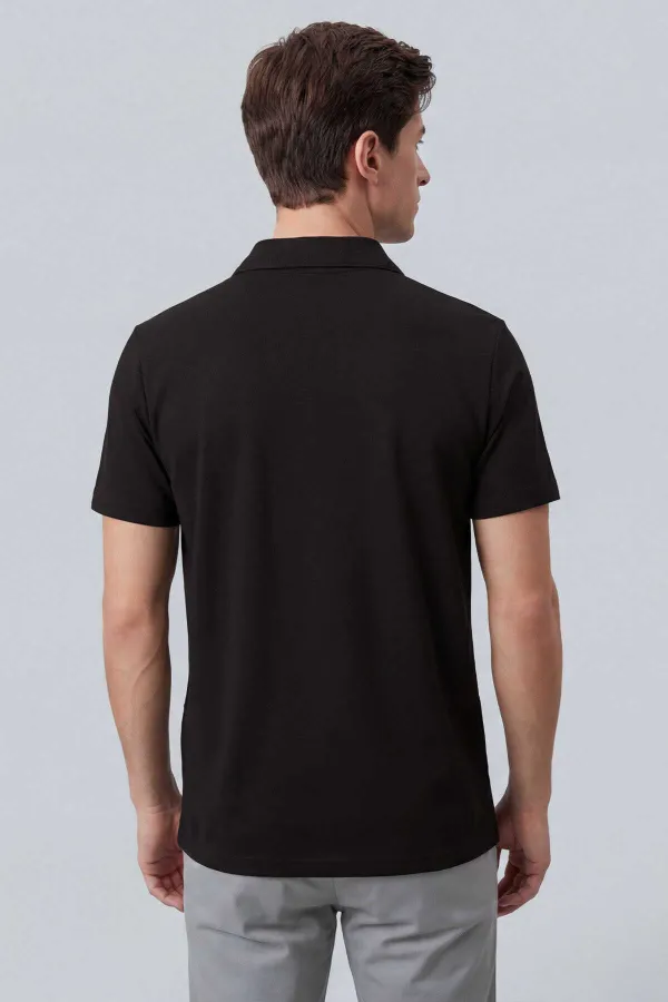 T-shirt polo marron Tommylife Wholesale pour homme, coupe confortable, texture douce - 88496