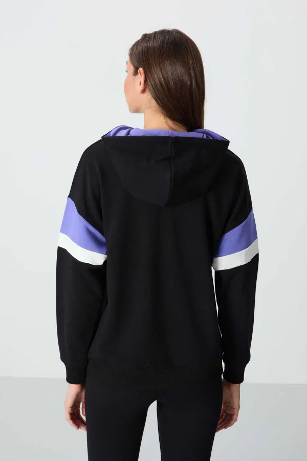 Tommylife Wholesale Hooded Oversize Women's Sweatshirt 97290 Black