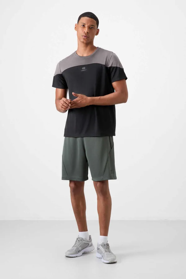 Tommylife Toptan O Yaka Standart Kalıp Aktif Spor Erkek T-Shirt 88386 Siyah