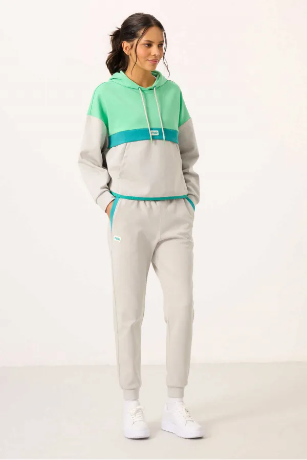 Survêtement à capuche Tommylife pour femme, color block, en gros - 95327