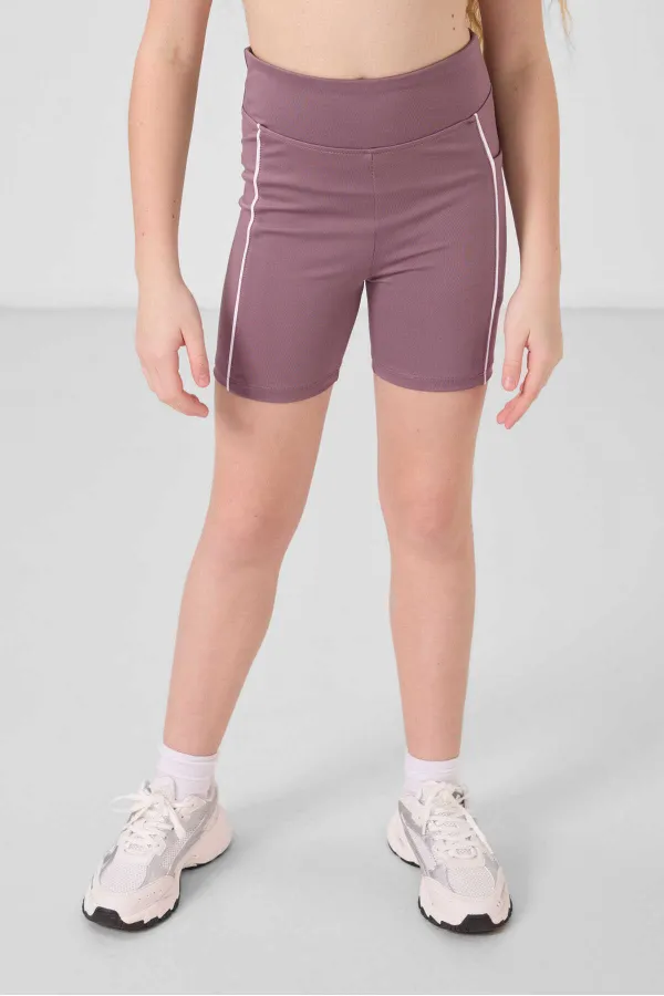 Tommylife Toptan Esnek Standart Fit Basic Performans Kız Çocuk Tayt 75189 Gül Kurusu