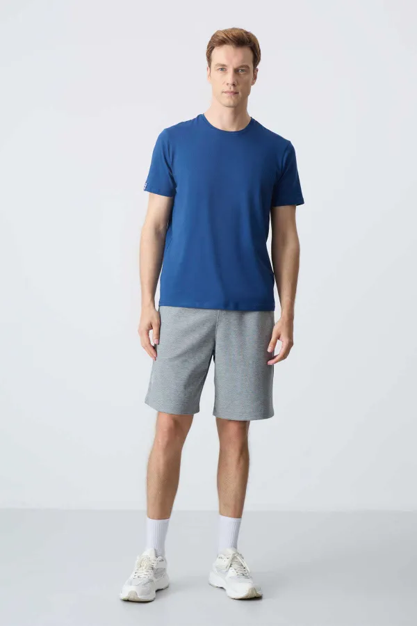 Tommylife Toptan Comfort Fit Basic Erkek Şort 81278 Gri Melanj