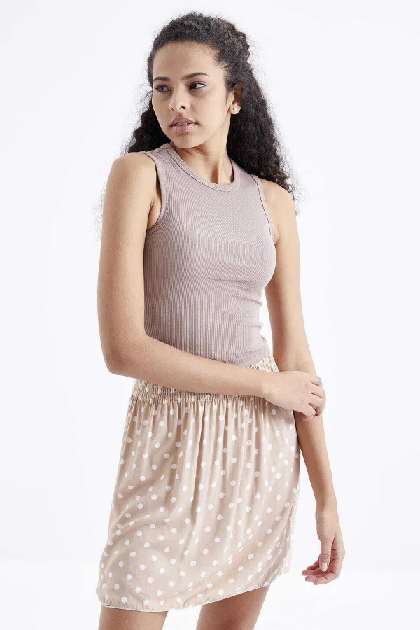 Tommylife Wholesale Camel Basic Sleeveless O-Neck Women's Crop Top Tank Top - 97204