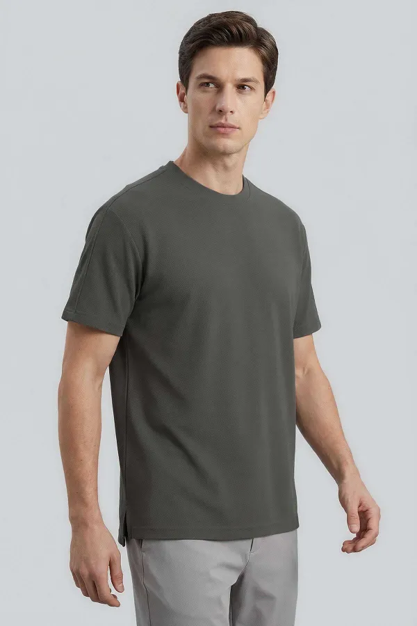 T-shirt homme Tommylife en gros, kaki, coupe confortable, souple et respirant - 88495