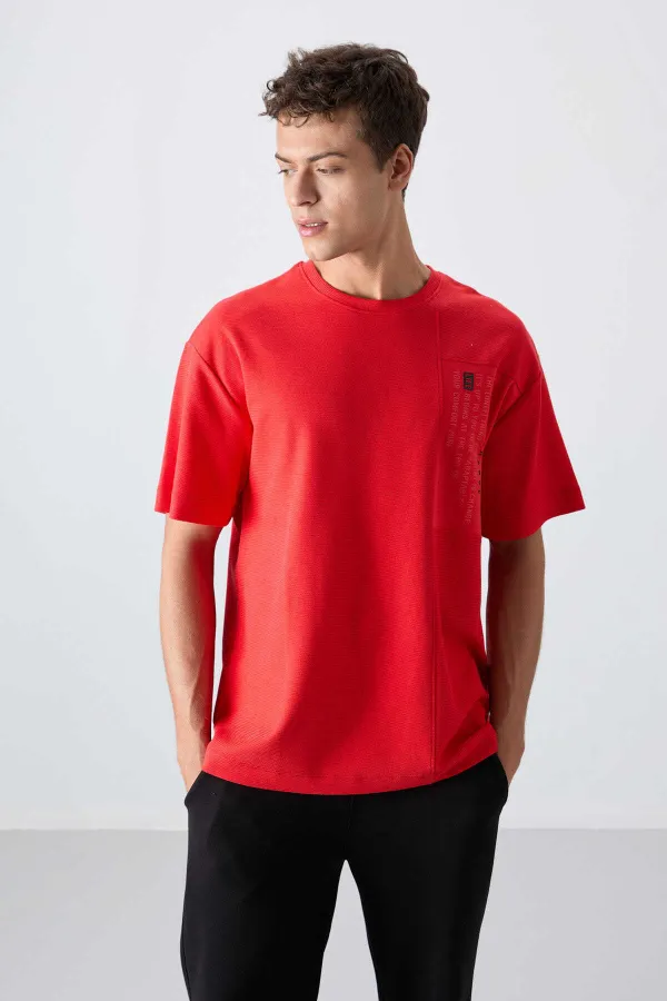 Tommylife Toptan O Yaka Oversize Baskılı Erkek T-Shirt 88338 Fiesta
