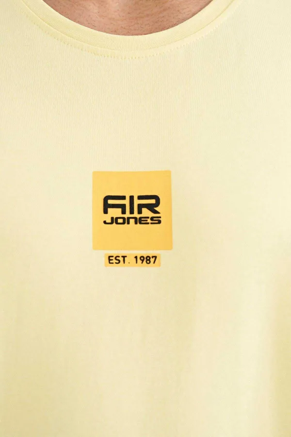 Tommylife Wholesale Bert Crew Neck Standard Fit Printed Men's T-Shirt 88210 Yellow