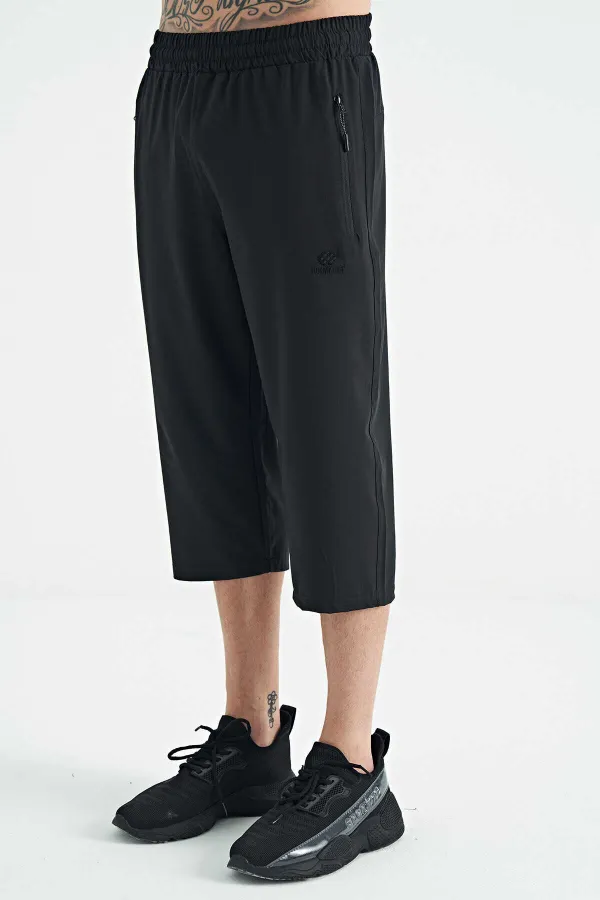 Tommylife Toptan Standart Kalıp Aktif Spor Erkek Kapri 83096 Siyah