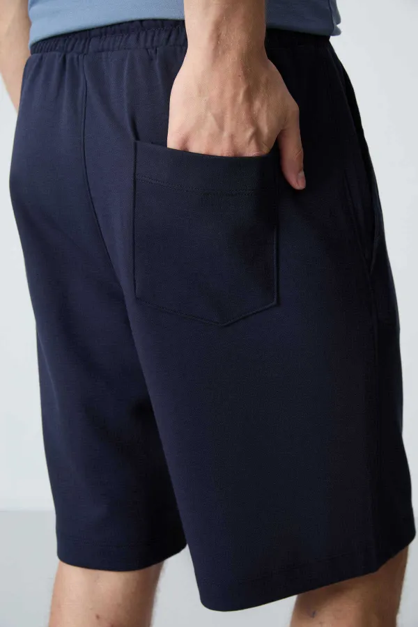 Tommylife Toptan Comfort Fit Basic Erkek Şort 81275 Lacivert