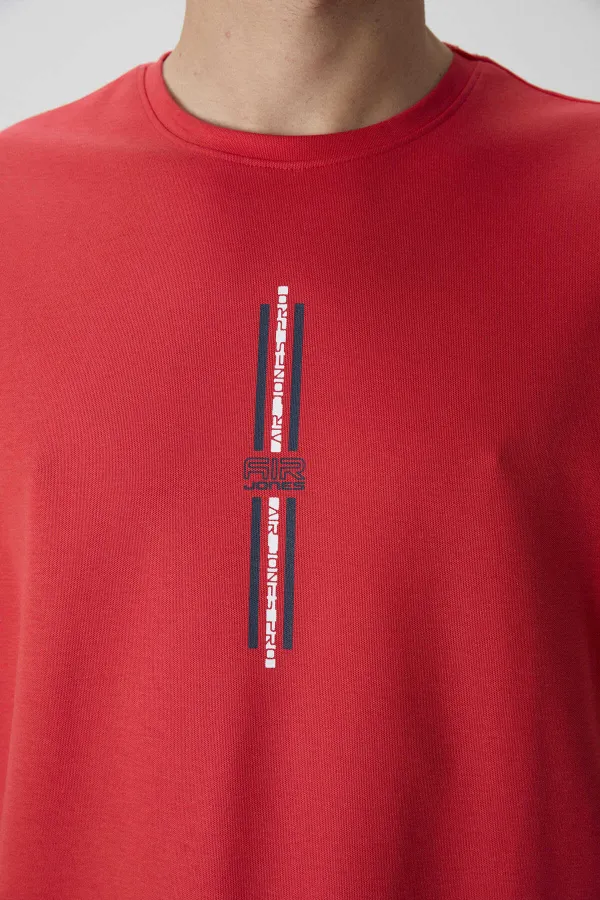 Tommylife Toptan O Yaka Oversize Baskılı Erkek T-Shirt 88366 Fiesta