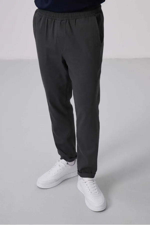 Pantalon chino extensible léger tissé coupe standard Tommylife Wholesale 82175 Anthracite