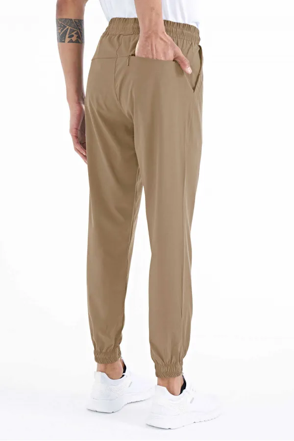 Tommylife Wholesale Beige Men's Basic Sweatpants with Pockets, Drawstring, Comfortable Fit, Elasticated Hem - 84826