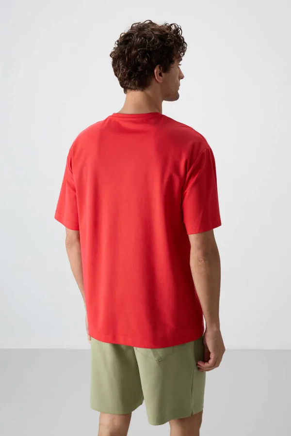 Tommylife Toptan O Yaka Oversize Baskılı Erkek T-Shirt 88366 Fiesta