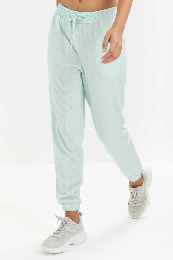 Pantalon de jogging Tommylife Wholesale vert aqua à cordon de serrage pour femme - 94620