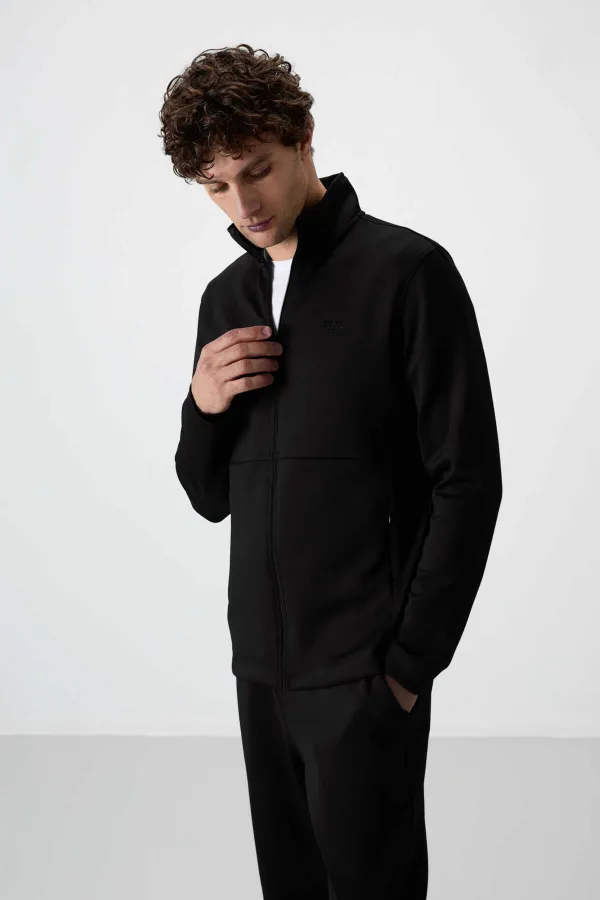 Tommylife Toptan Bran Standart Kalıp Scuba Basic Erkek Eşofman Takım 85199 Siyah