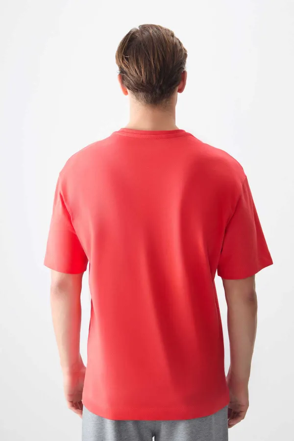 Tommylife Toptan O Yaka Oversize Basic Erkek T-Shirt 88353 Fiesta