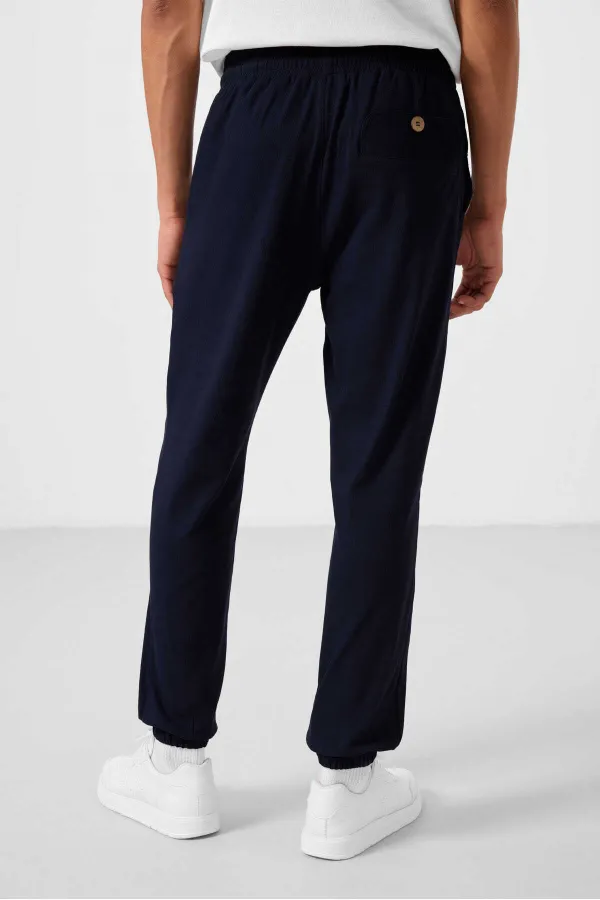 Pantalon chino extensible léger, coupe standard, tissé, Tommylife Wholesale, bleu marine, référence 82176