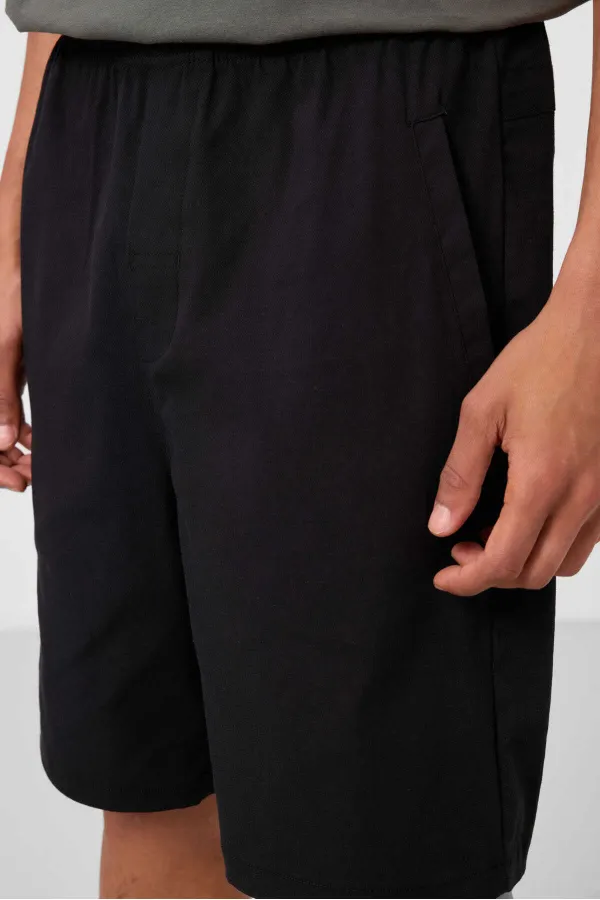 Short chino extensible léger, coupe standard, tissé, Tommylife Wholesale, noir, référence 81292