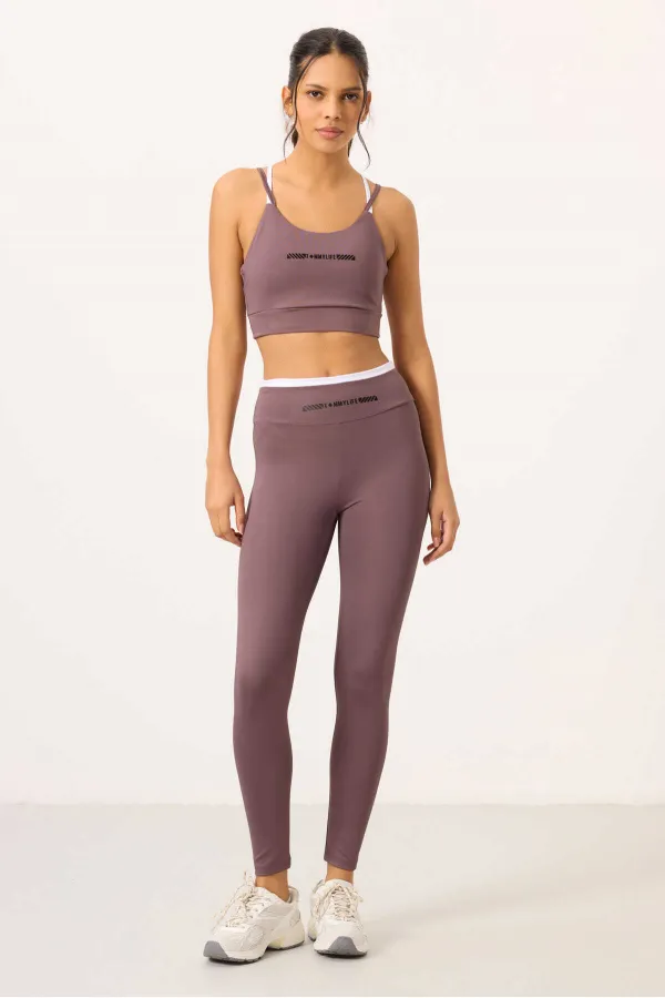 Tommylife Wholesale High Waist Slim Fit Women's Bustier and Leggings Set 95333 Rose Pink