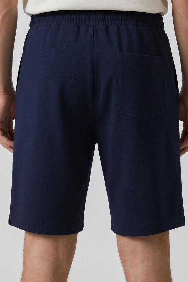 Short basique Tommylife pour homme, coupe standard, bleu marine, avec poches arrière - 88314