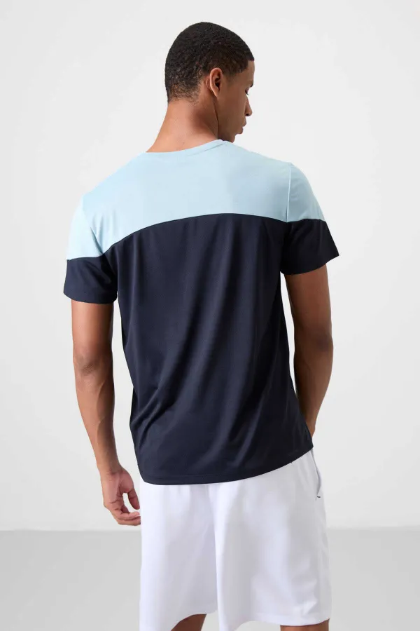 Tommylife Toptan O Yaka Standart Kalıp Aktif Spor Erkek T-Shirt 88386 Lacivert