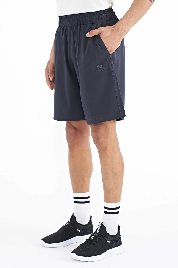 Tommylife Toptan Antrasit Yan Cep Detaylı Lastikli Erkek Şort - 81238