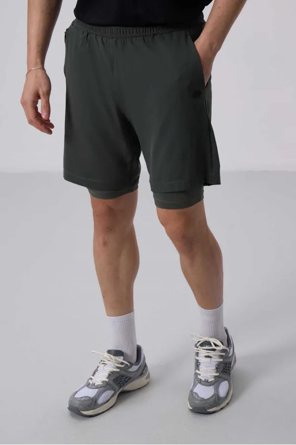 Collants et shorts Tommylife en polyester à motif standard pour homme, vente en gros, 81287 kaki