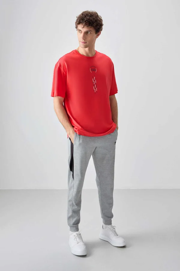 Tommylife Toptan O Yaka Oversize Baskılı Erkek T-Shirt 88355 Fiesta