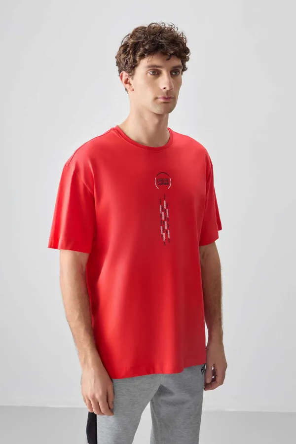 Tommylife Toptan O Yaka Oversize Baskılı Erkek T-Shirt 88355 Fiesta