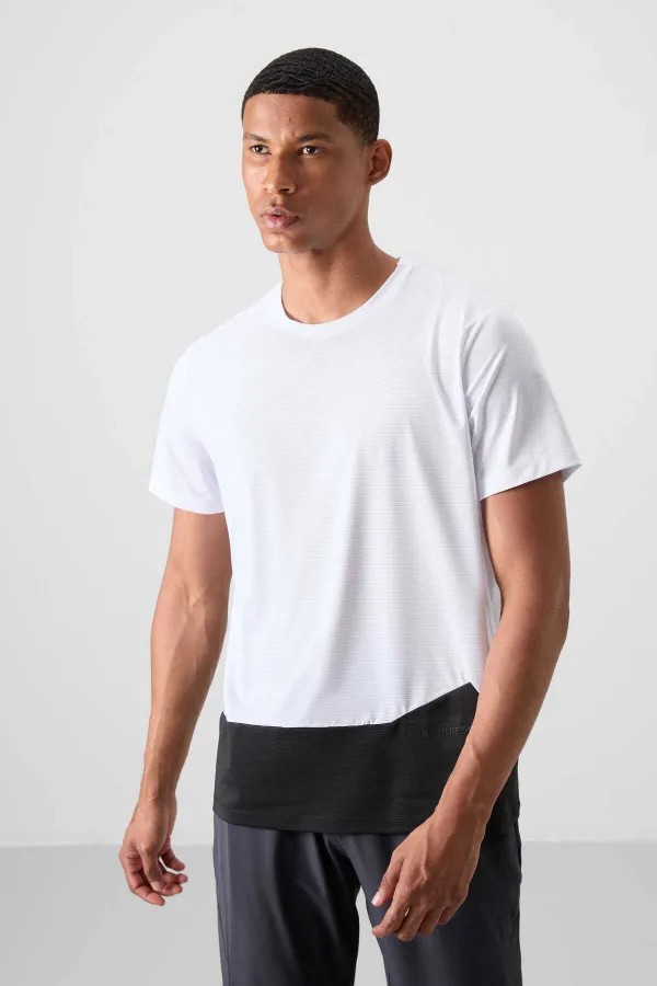 Tommylife Toptan O Yaka Standart Kalıp Aktif Spor Erkek T-Shirt 88383 Beyaz