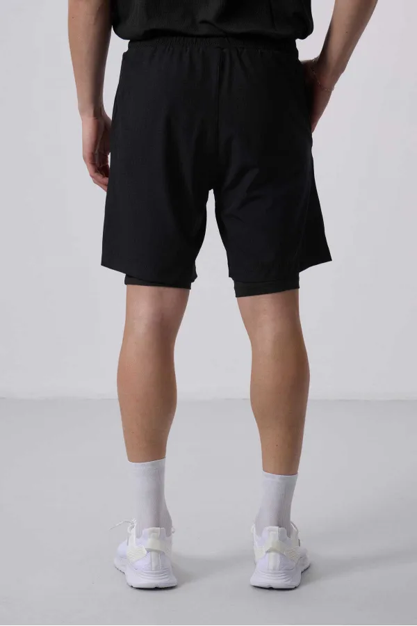 Collants et shorts Tommylife en polyester à motif standard pour homme, vente en gros, 81287, noir