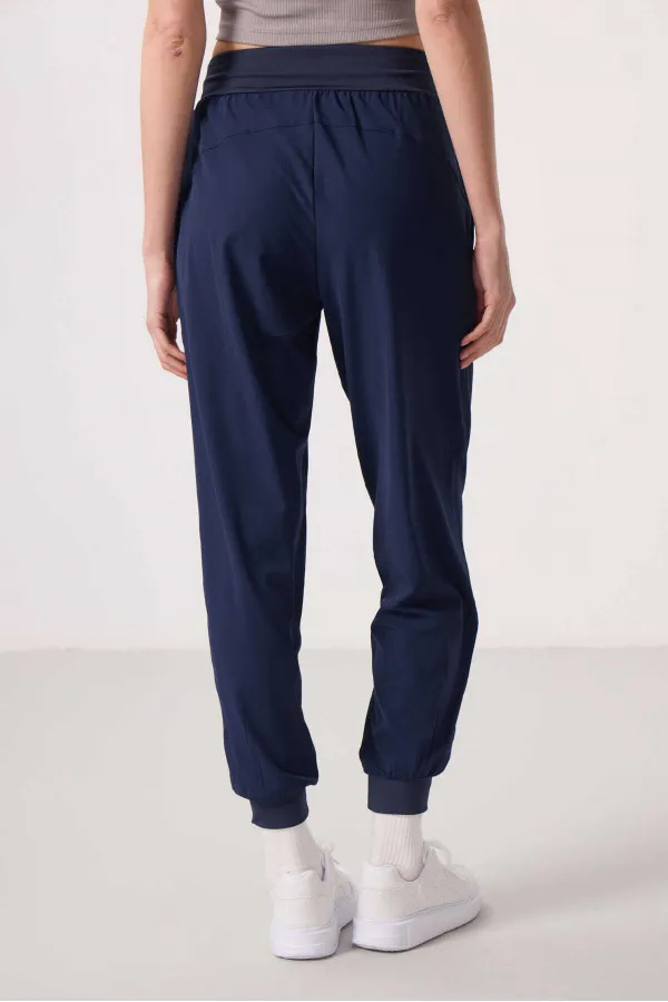 Pantalon Tommylife en polyester à poches, coupe standard, pour femme - 94677 Indigo