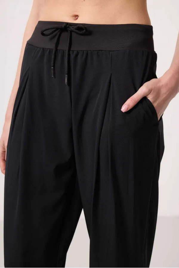 Pantalon Tommylife Wholesale en polyester, coupe standard, à poches, pour femme - 94677 Noir