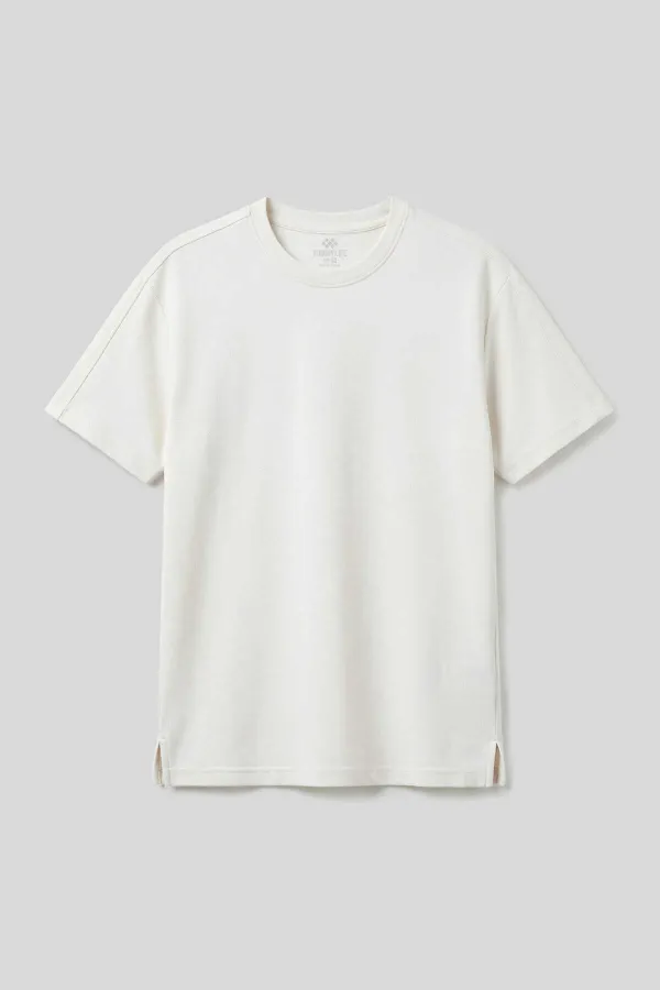 Tommylife Toptan Ekru Rahat Form Esnek Nefes Alabilir Erkek T-Shirt - 88495