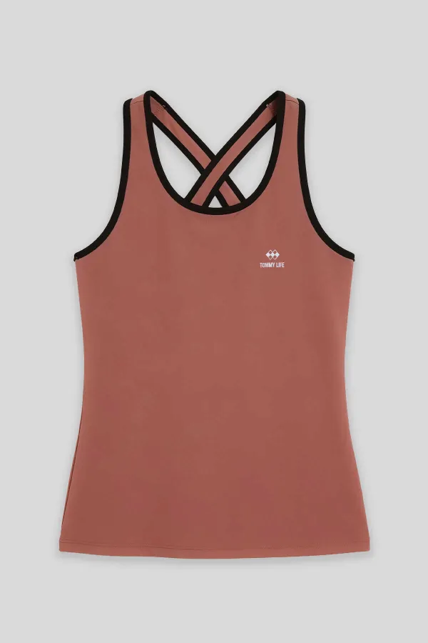 Débardeur de sport sans manches à bretelles et coupe standard pour femme Tommylife Wild Rose (vente en gros) - 97094