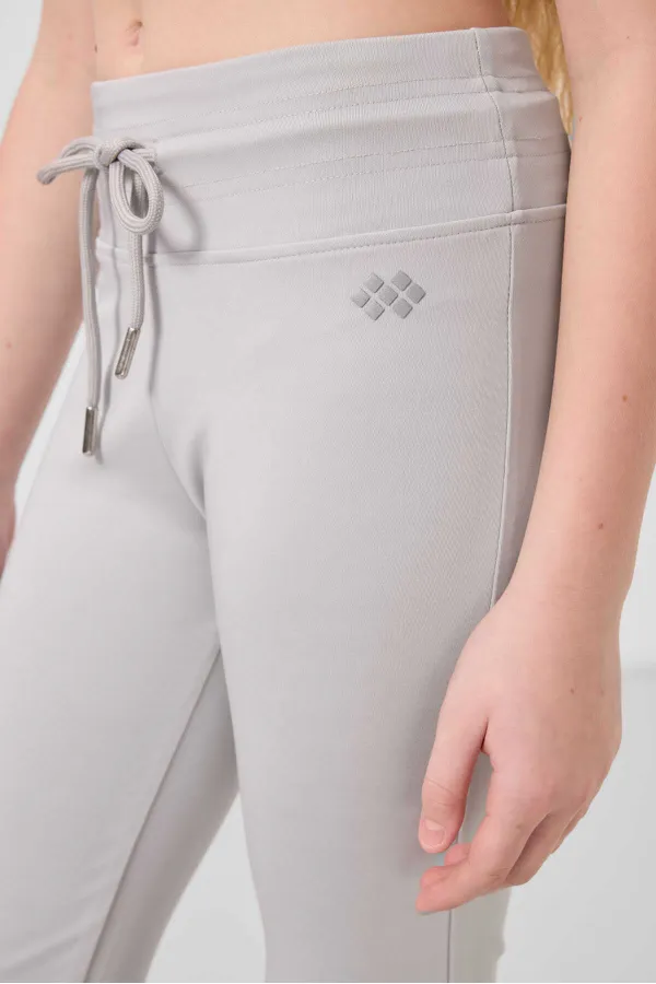 Leggings Tommylife Wholesale pour filles, coupe standard flexible, style basique, jambes évasées, couleur pierre (réf. 75193).