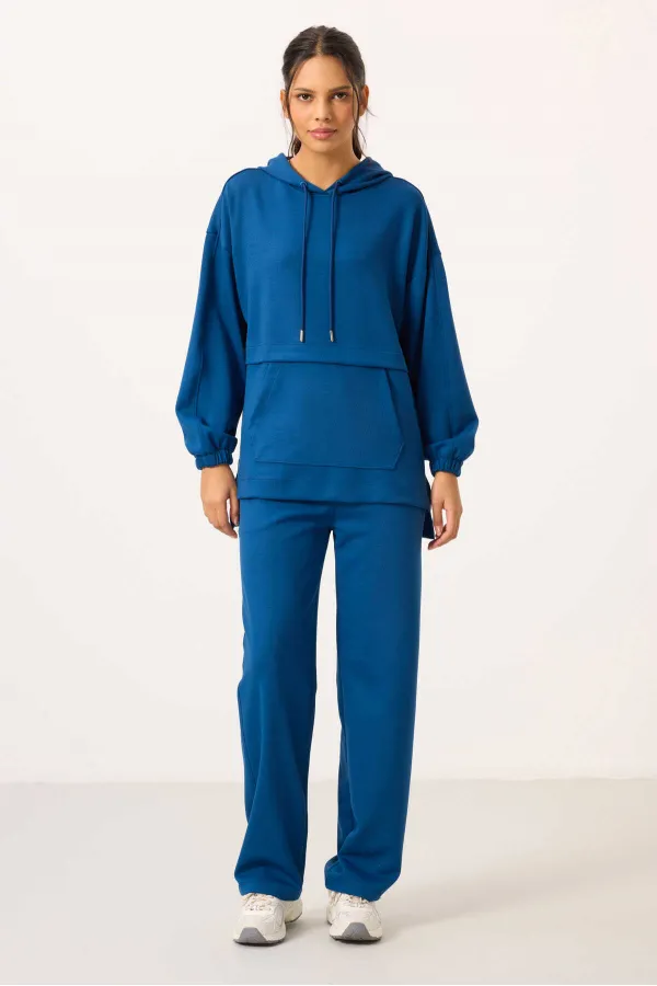 Ensemble tunique de survêtement oversize à capuche et texture douce Tommylife pour femme - 95348 Parliament