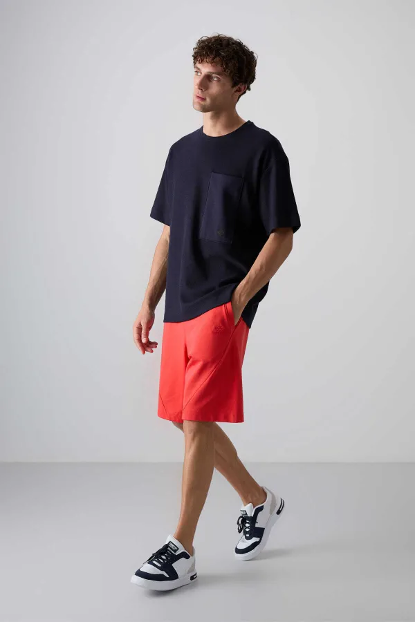 Tommylife Toptan O Yaka Oversize Basic Erkek T-Shirt 88341 Lacivert