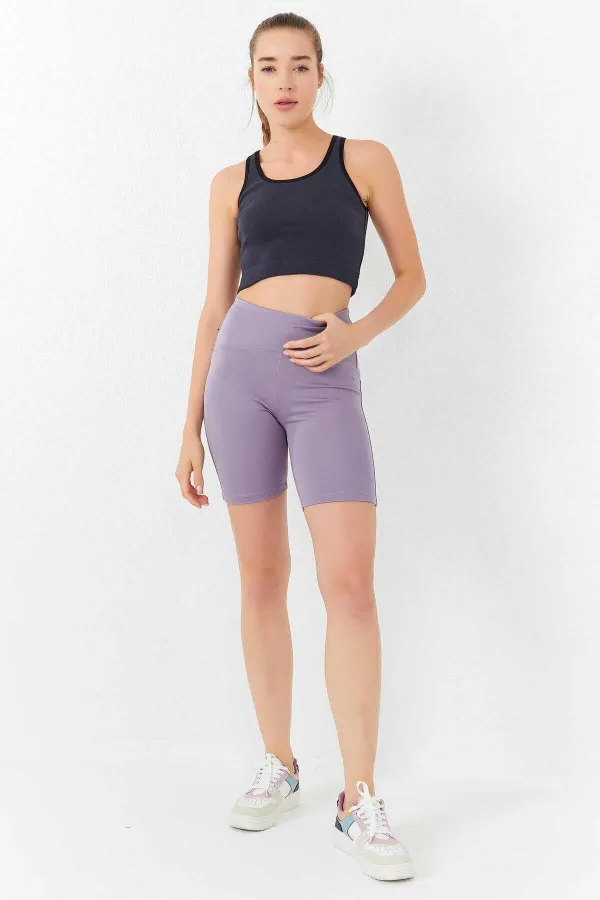 Débardeur court sans manches Tommylife, coupe ajustée, col en U, anthracite, en gros - 97162