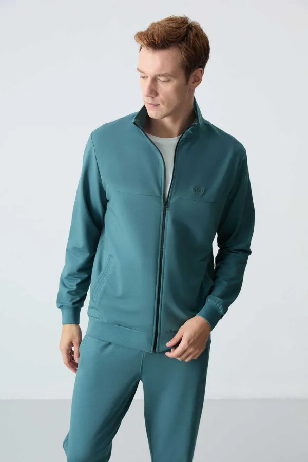 Ensemble de survêtement Tommylife Wholesale Relaxed Fit Basic pour homme, vert forêt, réf. 85260