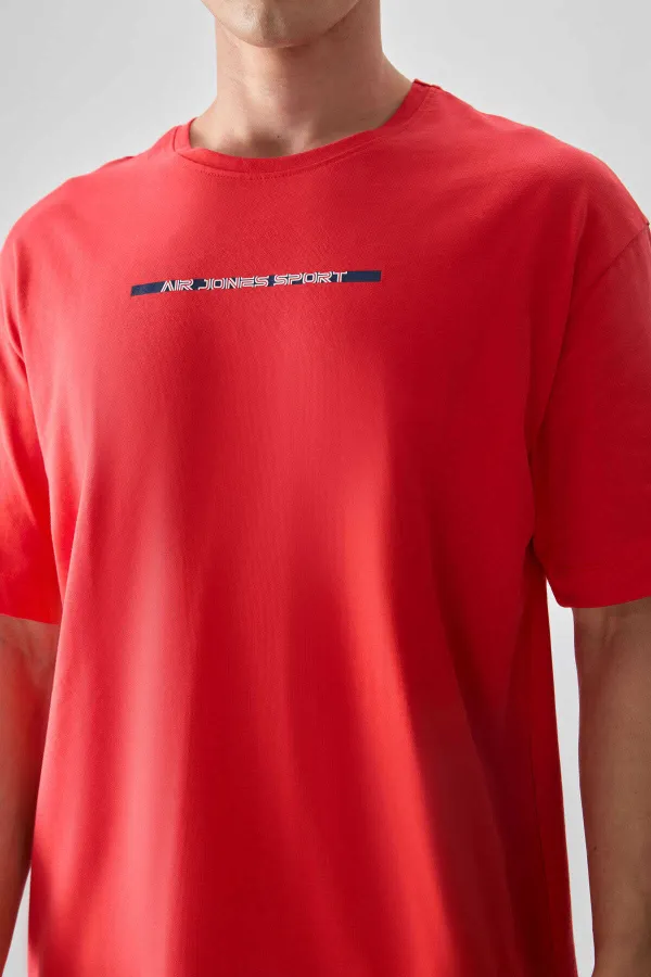 Tommylife Toptan O Yaka Oversize Baskılı Erkek T-Shirt 88358 Fiesta