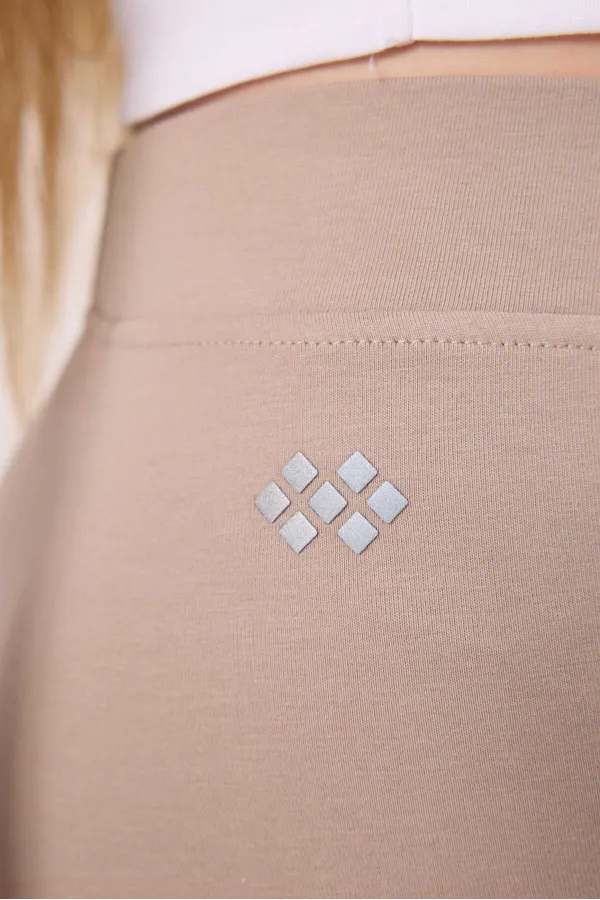 Leggings basiques Tommylife en coton, coupe standard, jambes courtes, pour filles, réf. 75188, beige foncé